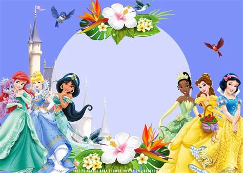 Convite de princesas da disney Para Editar Grátis Online